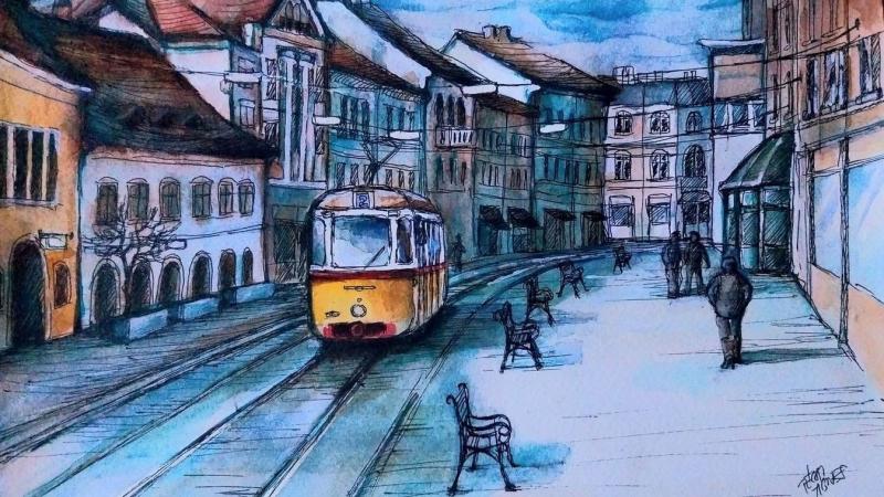 Ezt a Miskolcról készült akvarellt most hatalmas népszerűség övezi a Facebook közönsége körében!